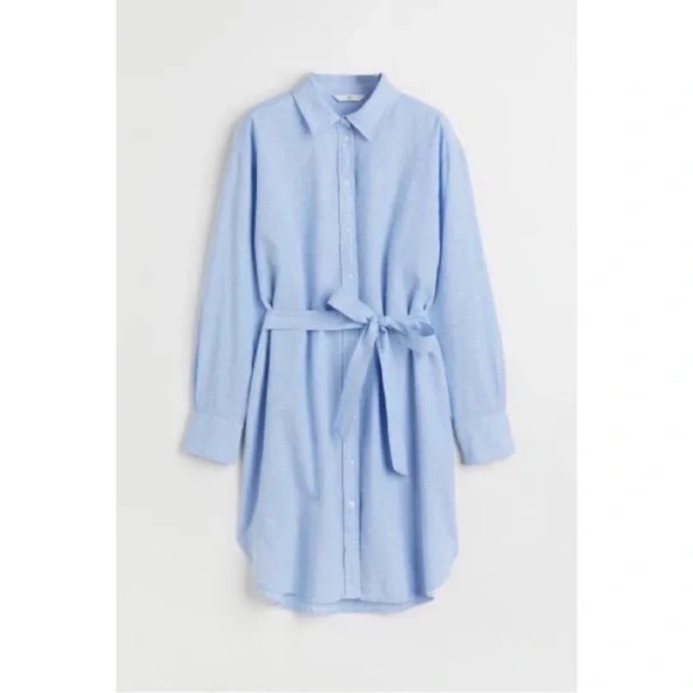 H&M Linen Blend Shirt Dress - Picture 2 of 3